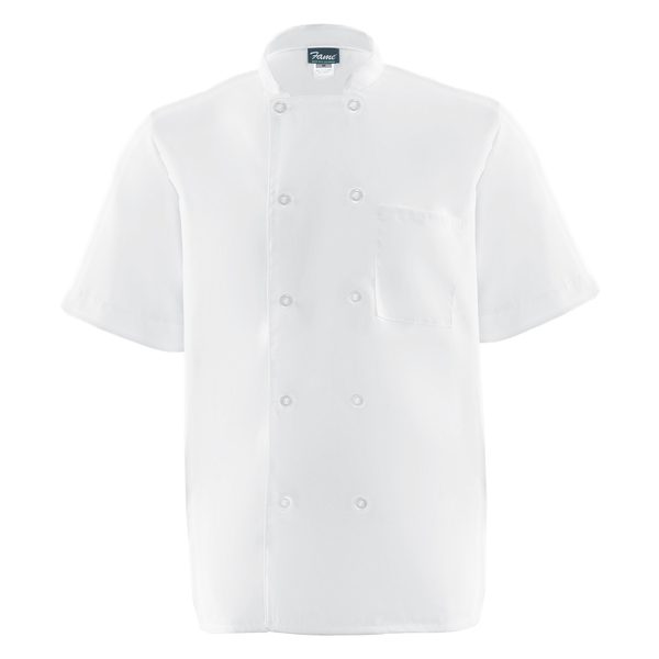 Fame Fabrics Chef Coat, Mesh Back, C11PS, S/S, White, XL 83556